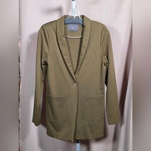 Ichi Khaki Green Long Blazer with Pockets Size Small